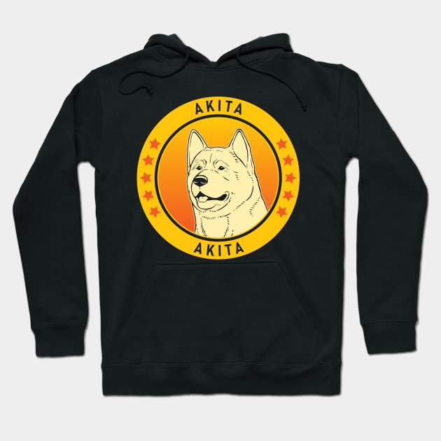 Akita Dog Portrait Hoodie by millersye